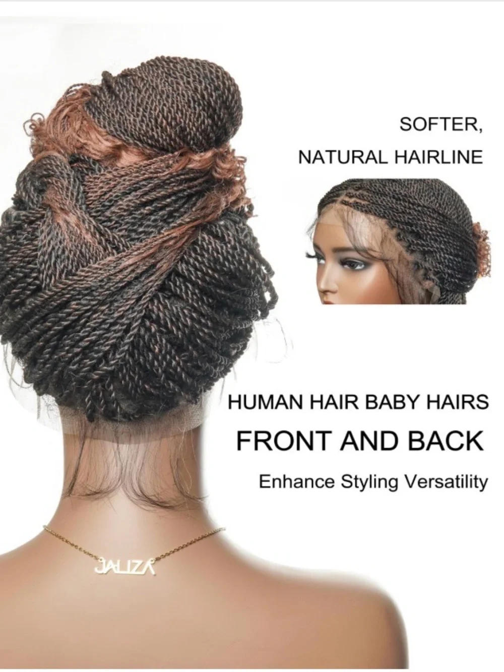 Synthetic 14” Ombre Brown Senegalese Mini Twist Braided Wig with Curly Ends  017